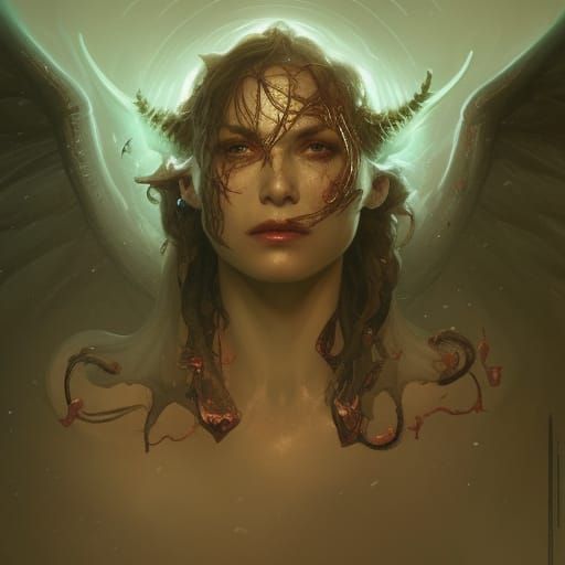 Demonic Eldridge God Portrait in Hyperdetailed Style