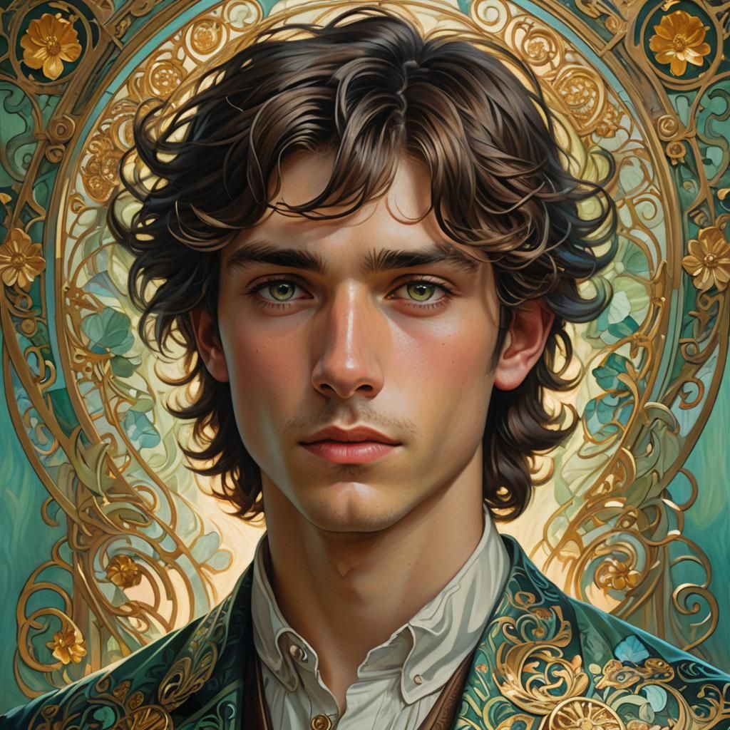 Art Nouveau Portrait of a Young Man
