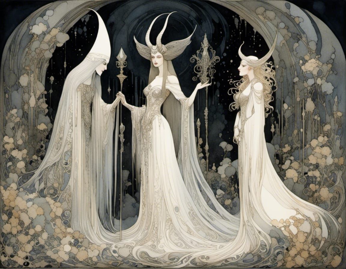 "La Jeune Fille, La Mère et L'Aïeule" - "The Maiden, the Mother and the Crone" - Fairytales that never existed, inspired...