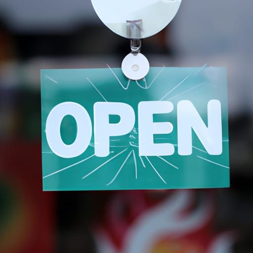 Illuminated Open Sign in Storefront Photo