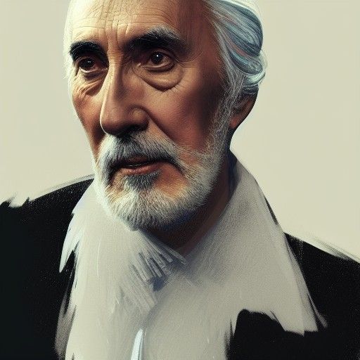 Christopher Lee Portrait in Art Nouveau Style