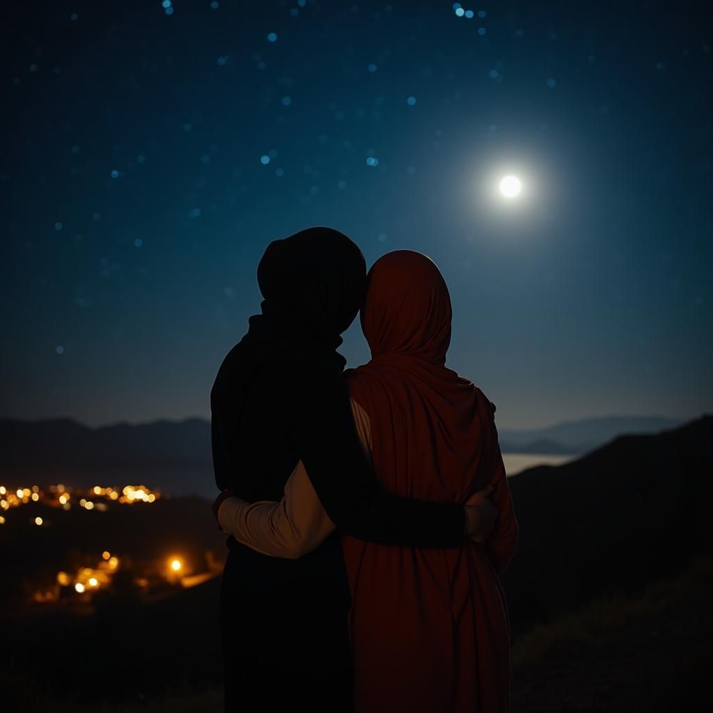 Women Embrace Under Starry Somaliland Night