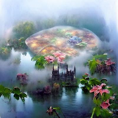 Ethereal Lilypad Lake in a Hyperdetailed Fantasy Style