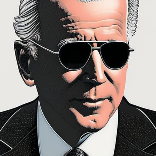 Joe Biden Smoking Cannabis, in Dan Mumford Style