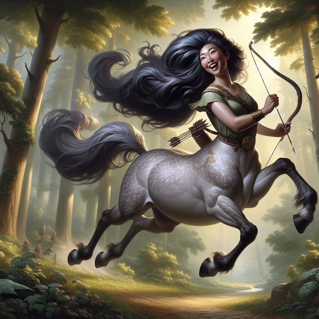 Joyful Centaur Patrols Forest in Mannerist Style