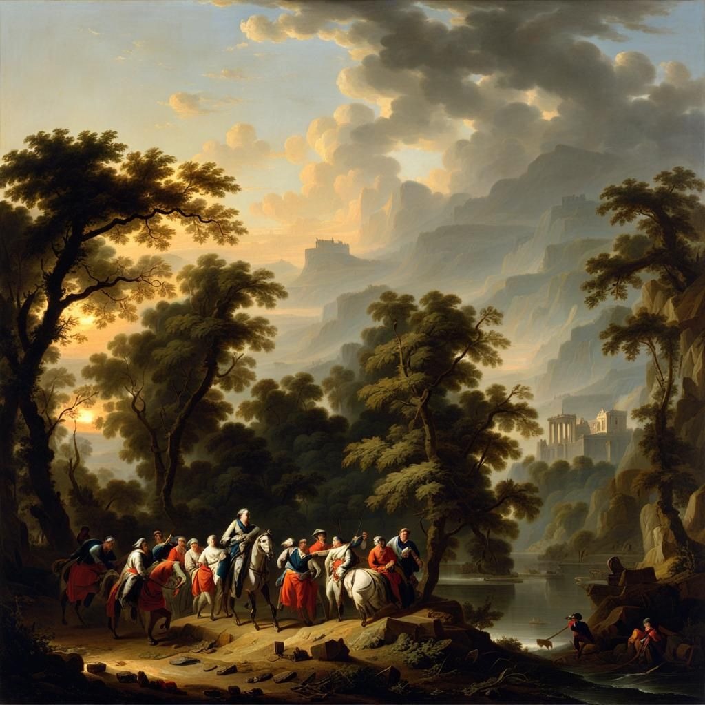 Classical Landscape Painting in 18th Century Style
