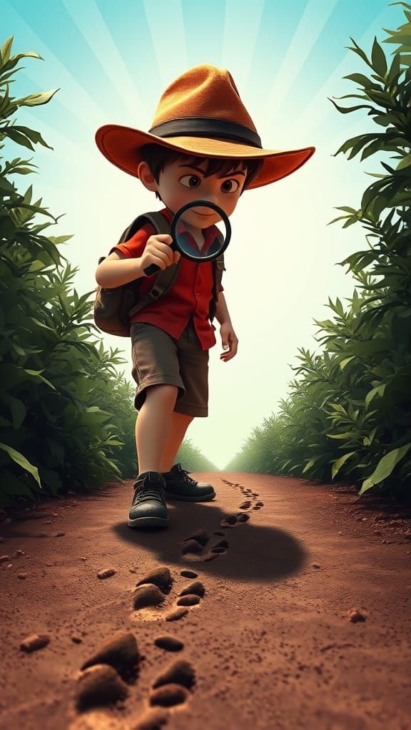 Young Adventurer Milo Investigates Mysterious Footprints in ...