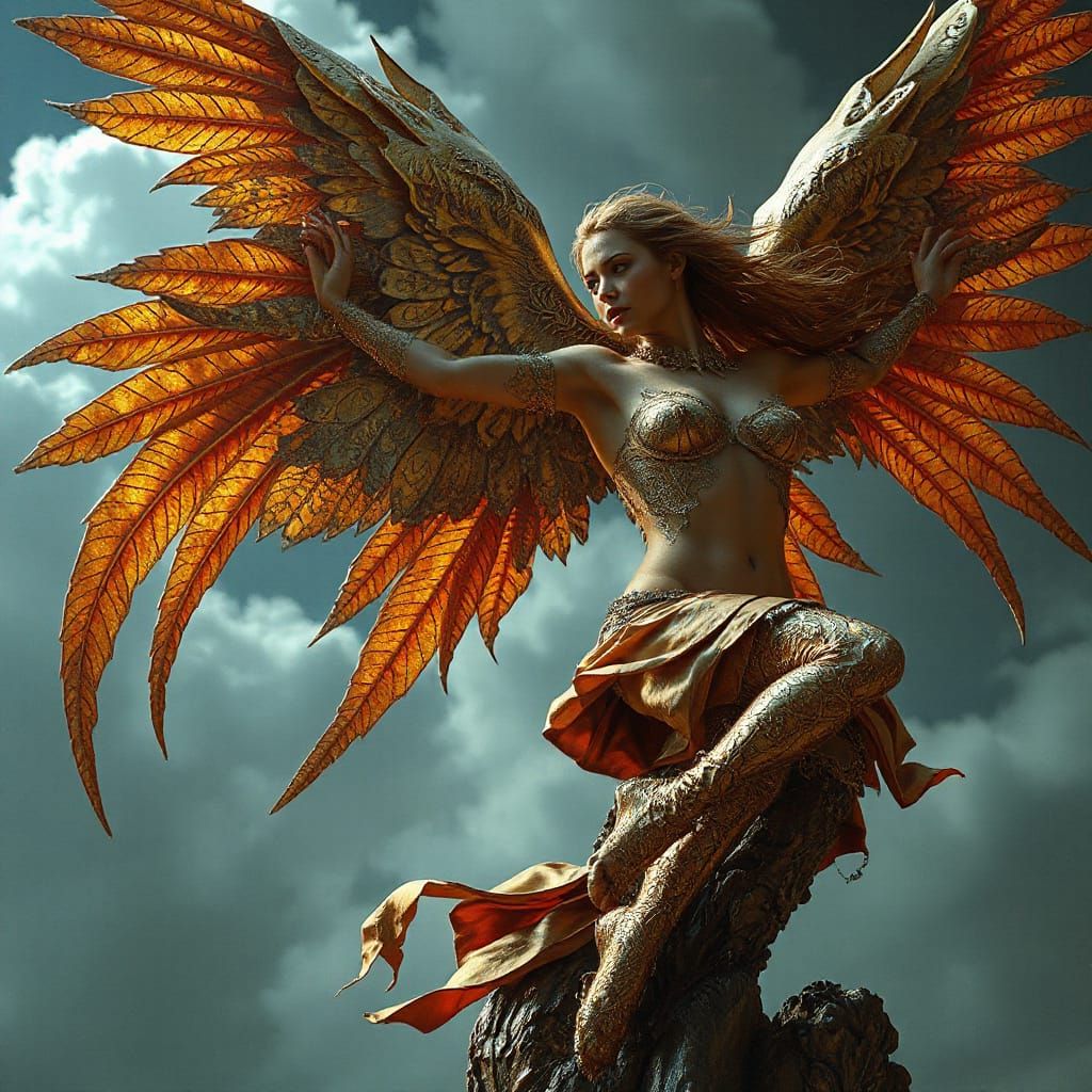 Ethereal Goddess Ascends to Heavenly Realm in Vibrant Hyperm...