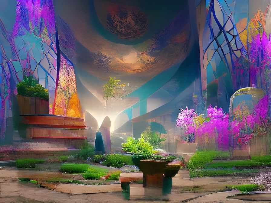 Mysterious Sanctuary Garden: Digital Concept Art