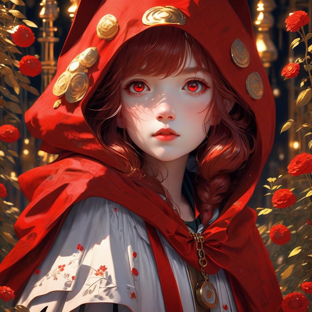 Little Red Riding Hood in Klimt Style