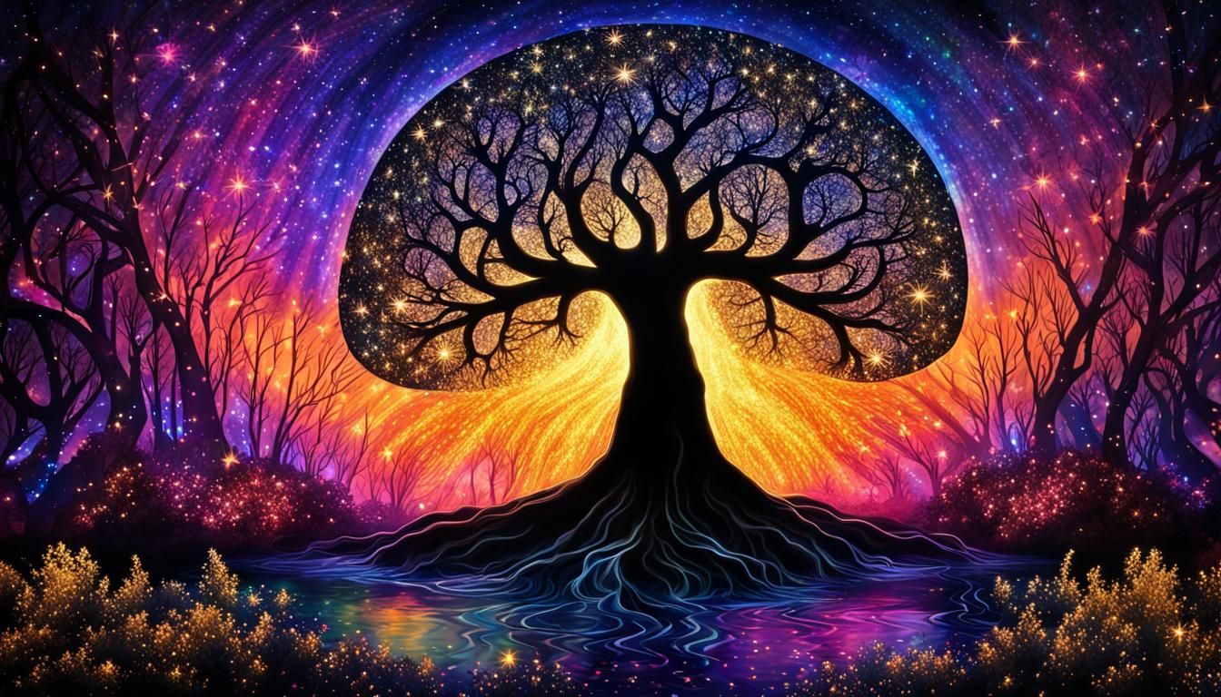 Black Light Art: Magic Tree of Life