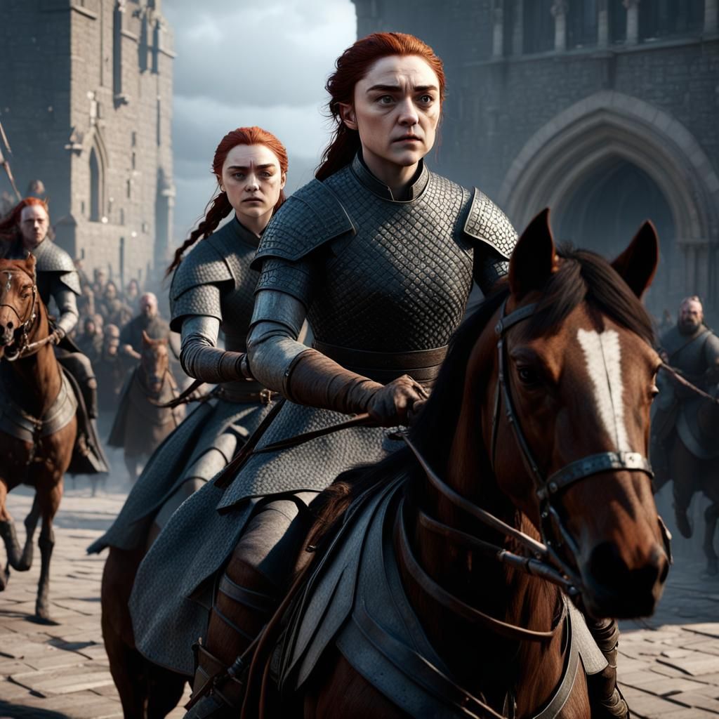 Detailed 3D Game Cinematic Scene of Two Women