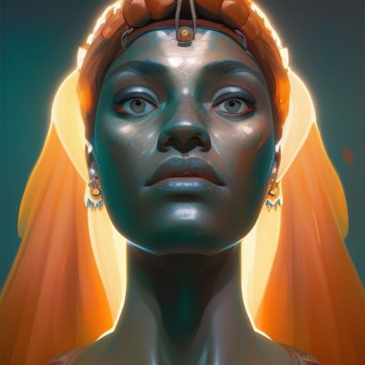 Hathor Portrait in Art Nouveau Style