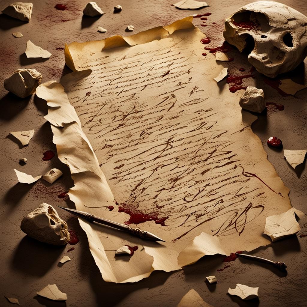 Poignant Love Letter on Battlefield in Cinematic Style