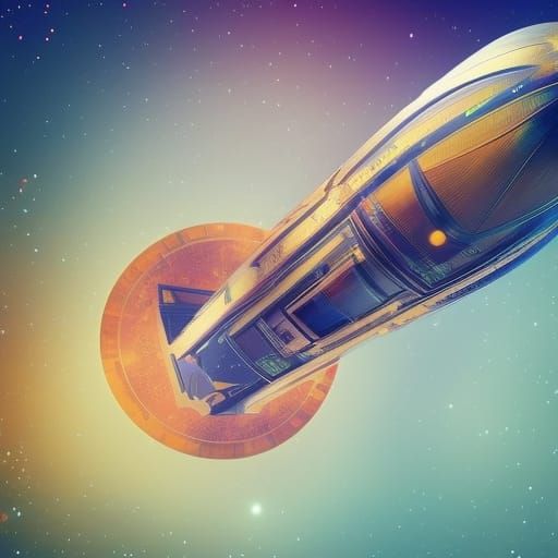 Art Deco Spaceship in Prismatic Colors