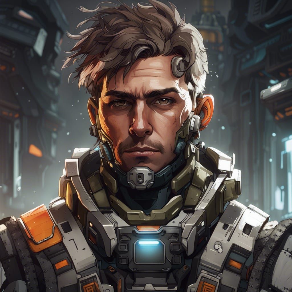 Futuristic Pilot Portrait in Hyperdetailed Digital Art