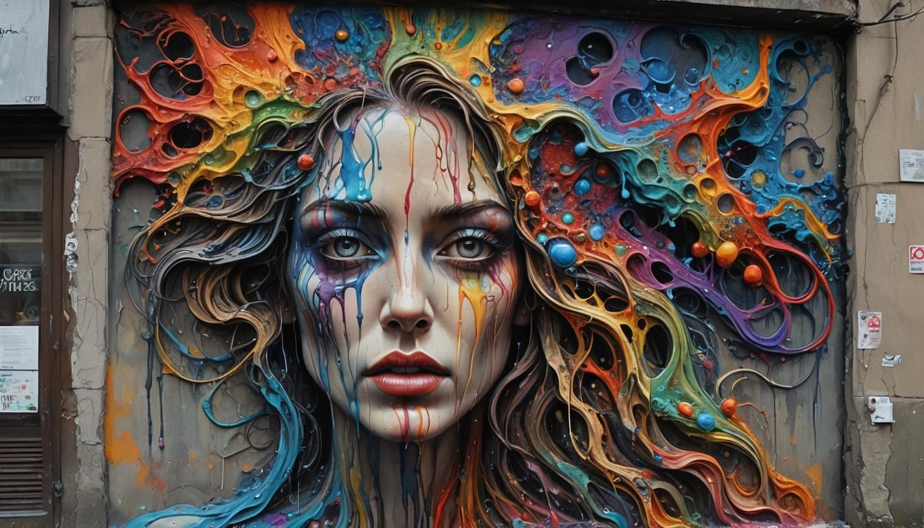 Melting Colors in Surreal Street Art Style