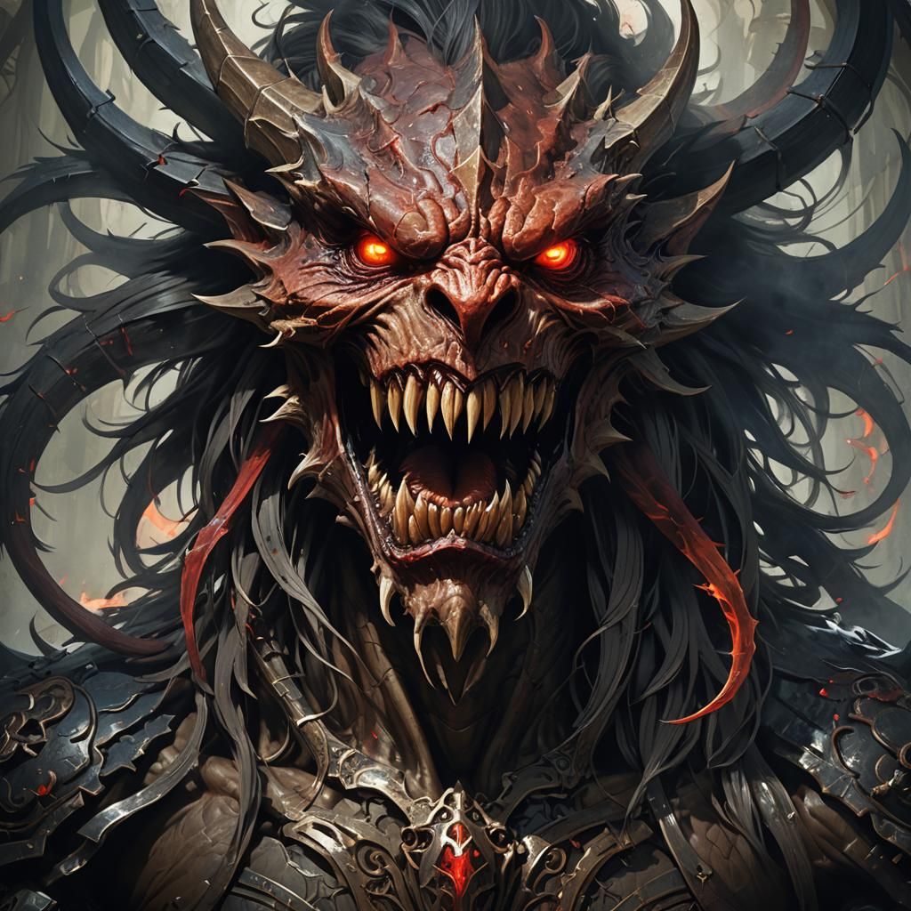 Eerie Six-Legged Monster in Dark Fantasy Style