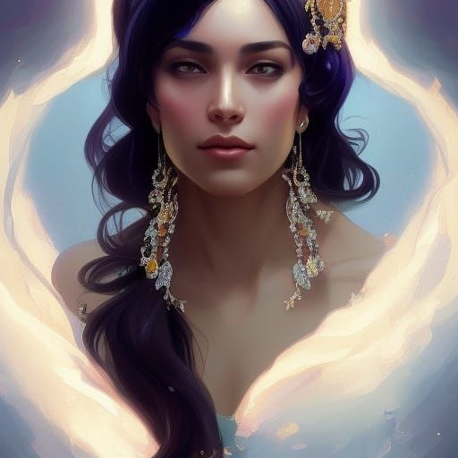 Diamond Jewelry Portrait in Hyperdetailed Style