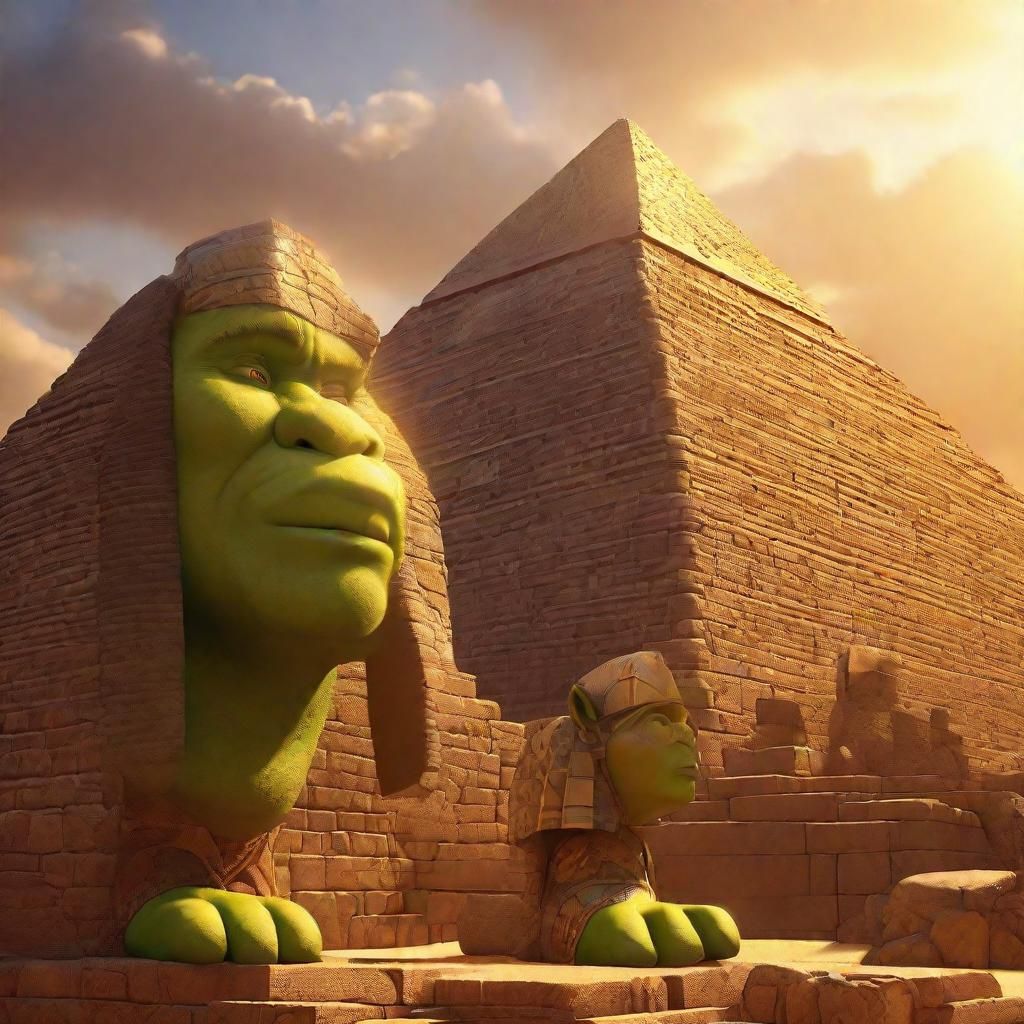 Shrek Visits the Great Pyramid of Egypt