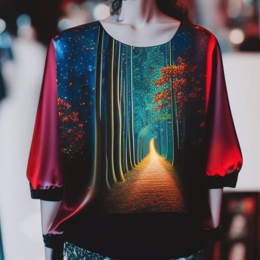 Textured Night Scene with Deep Colors