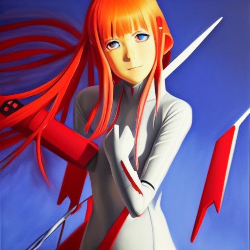Anime Girl in Oil Paint Style
