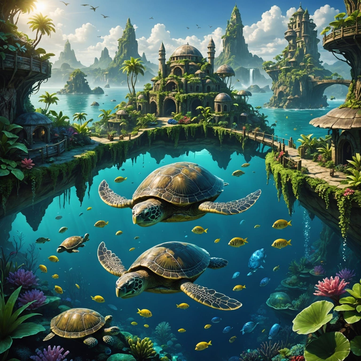 Eco-Fantasy Turtle City Biosphere