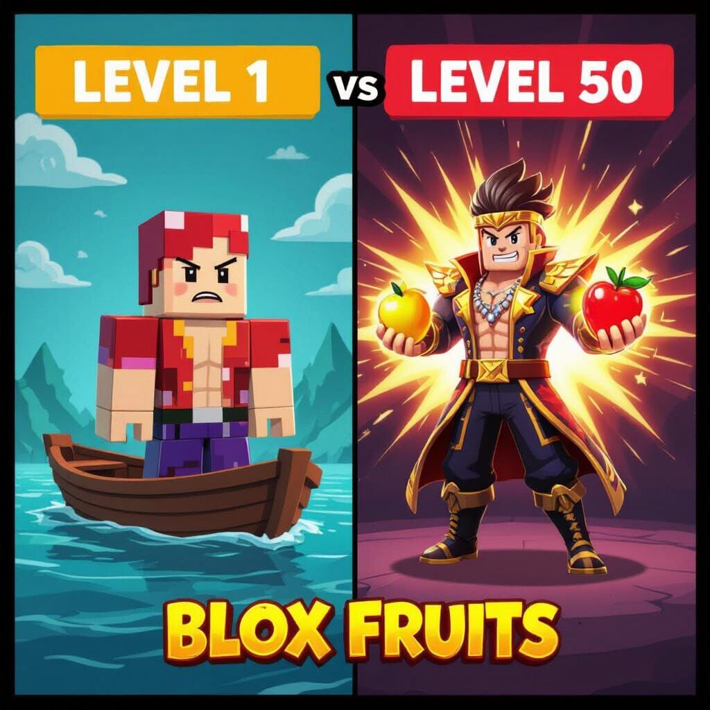 Blox Fruits Roblox: Level 1 vs Level 50 Showdown