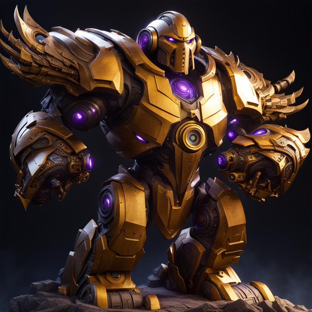 Stone Golem with Speakers: Dark Fantasy Concept Art