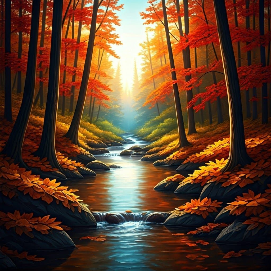 Autumn Woods Quilling Paper Art in 16k