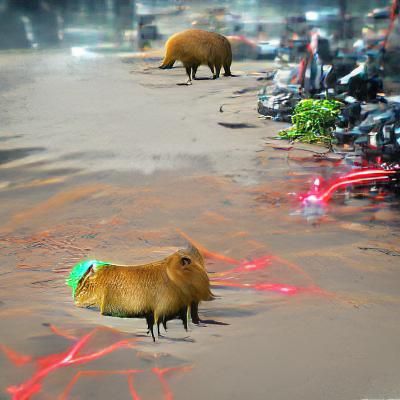 Biopunk Capybara in 8K 3D Hyperrealism