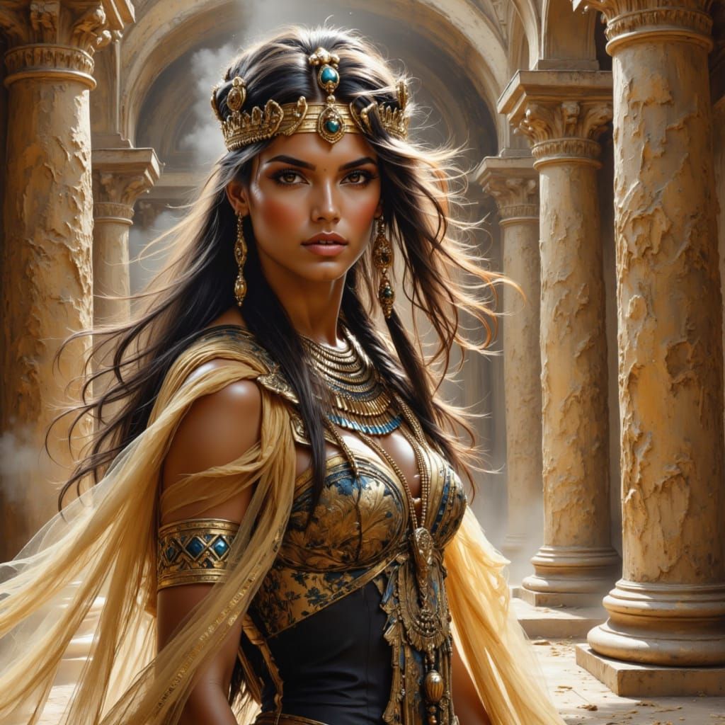 Hyperrealistic Portrait of an Egyptian Princess