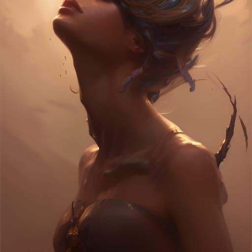 Spider-Woman Portrait in Art Nouveau Style