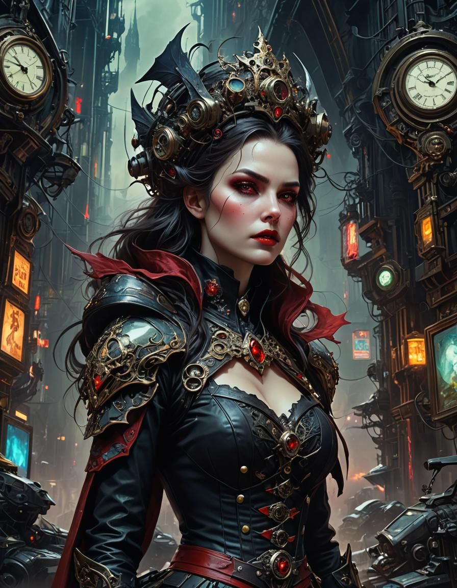 Dreaming Vampire Constable in Sci-Fi Fantasycore Style