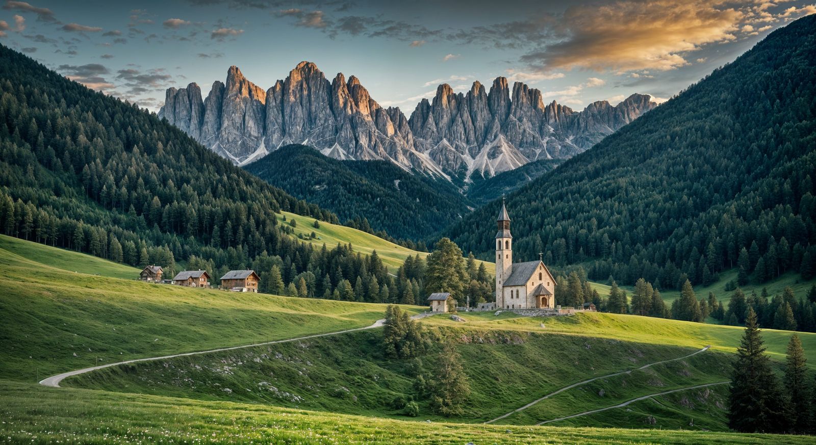 Picturesque Alpine Village in the Dolomites: Photorealistic ...