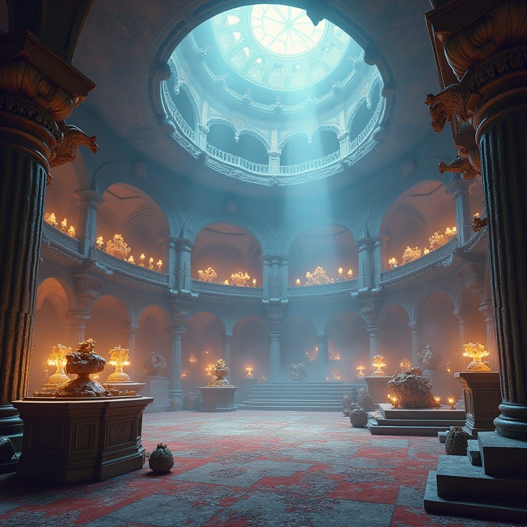 Mystical Artifact Museum in Dreamscape Mist