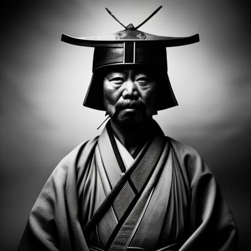 Old samurai in the style of Kurosawa
