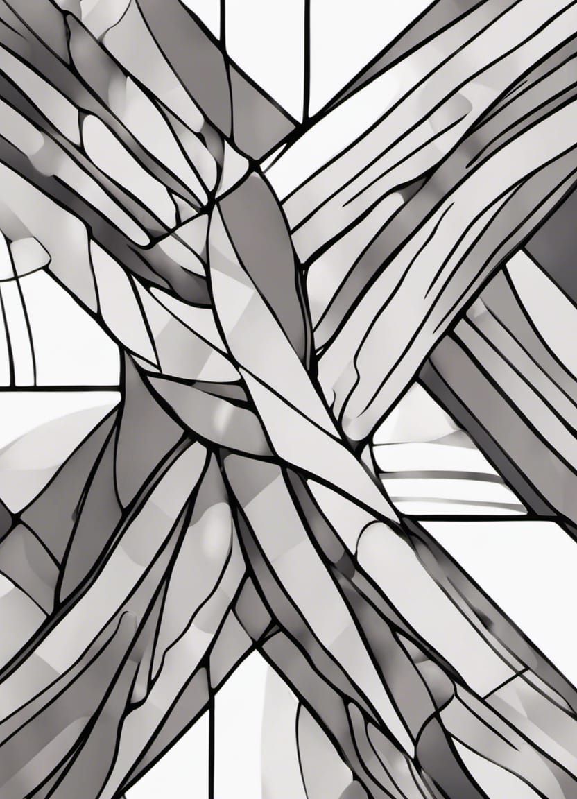 Abstract Stained Glass Pattern in Grey and White