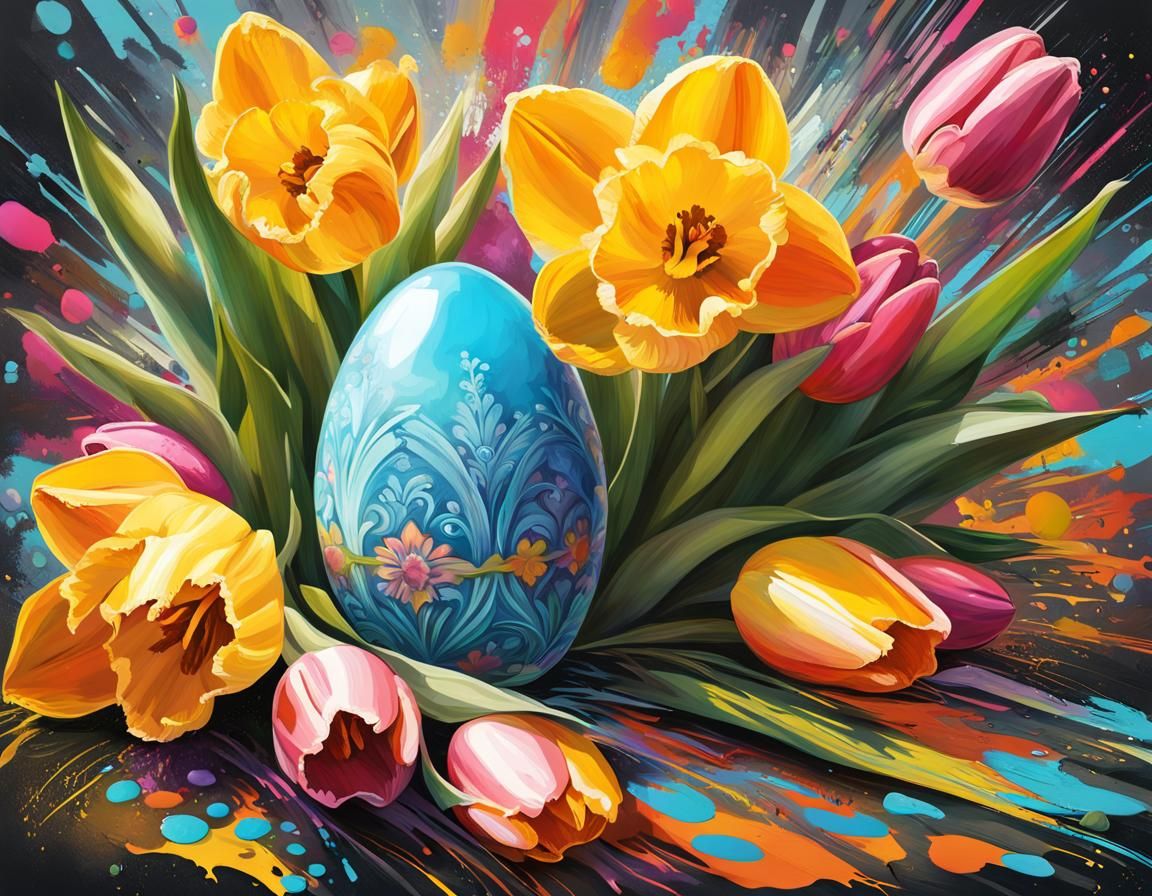 Graffiti Easter Gifts with Luminescent Flowers