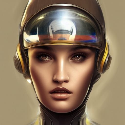 Elegant Space Suit Fashion Model in Artgerm Style