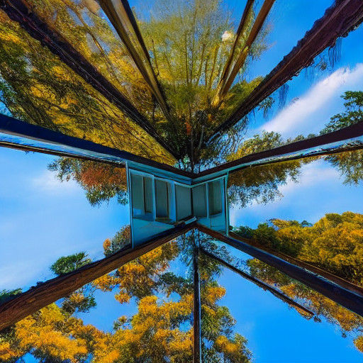 Bizarre Surrealist Cityscape in Vibrant Neon