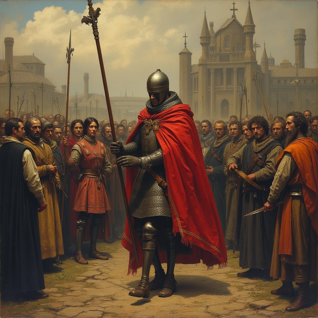 Medieval Landscape in Earthy Tones