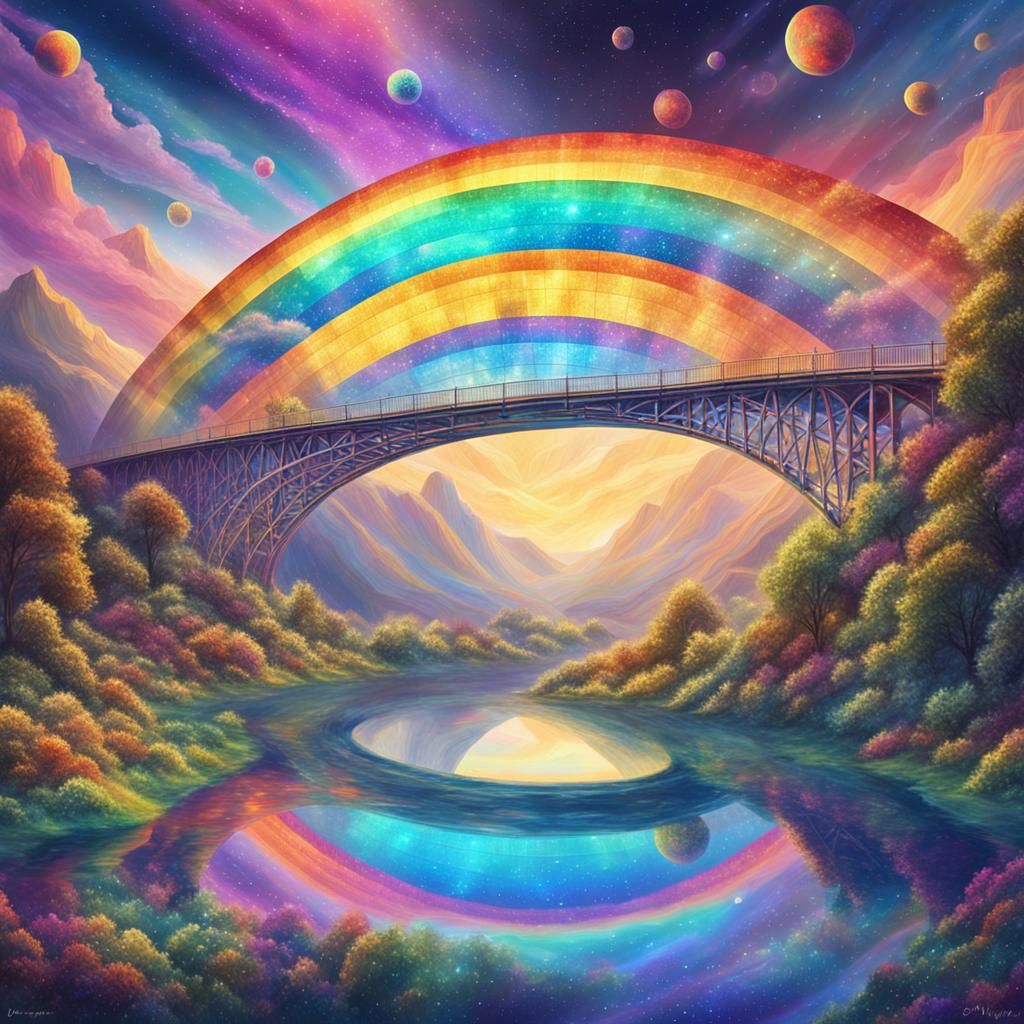 Rainbow Bridge Ascends: Holographic Cosmic Astral Art