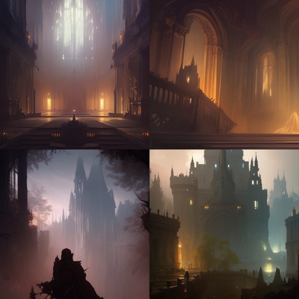 Dark Fantasy Castle Concept Art in 8k Resolution