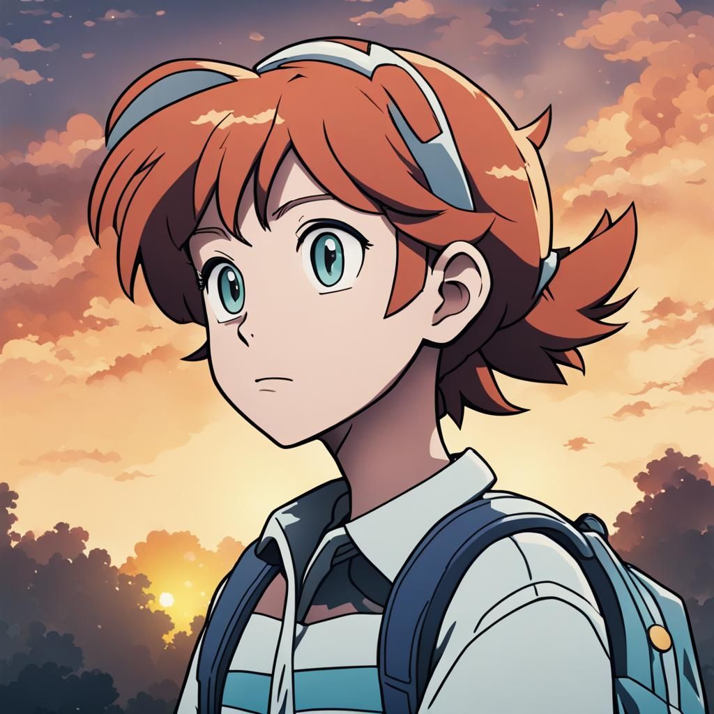 Sophia Lillis as Misty: Anime Cel-Shaded Art