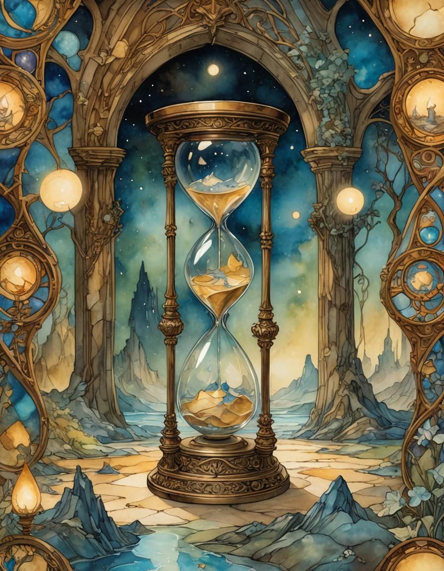 Longing Teardrop in Luminous Dreamscape, Stained Glass Art