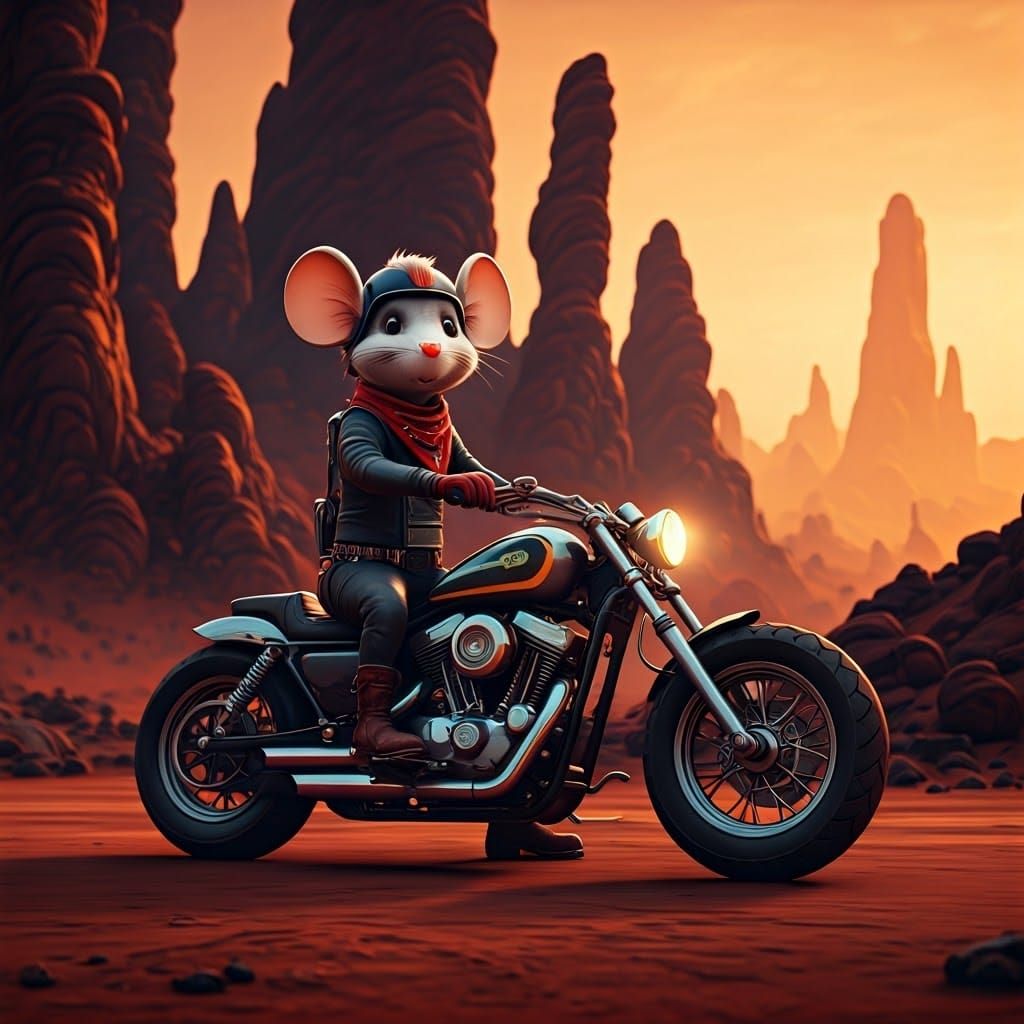 Biker Mice from Mars on a Cyberpunk Mars