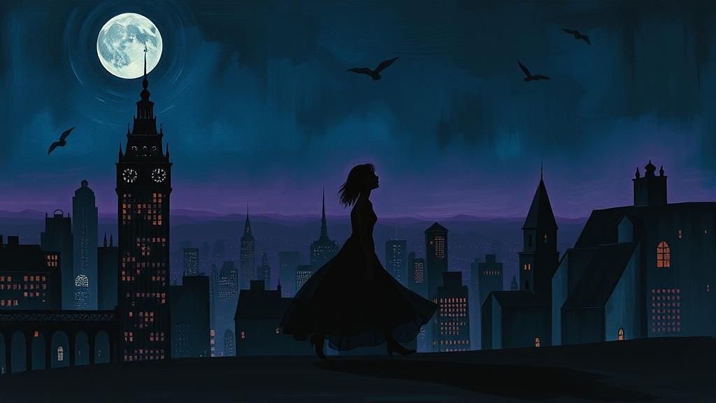 Surreal Sleepwalker in Dreamlike Cityscape