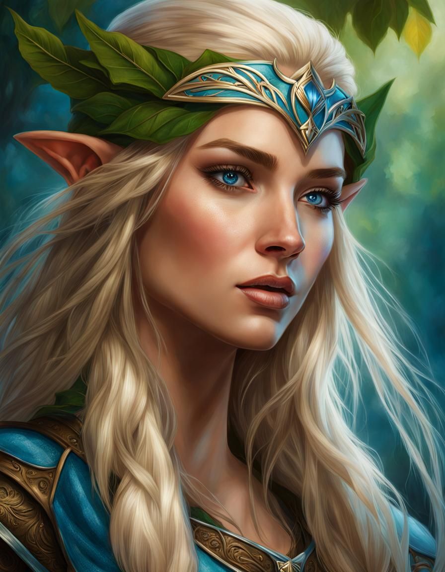 Woodland Elf Portrait in Hyperrealistic Style
