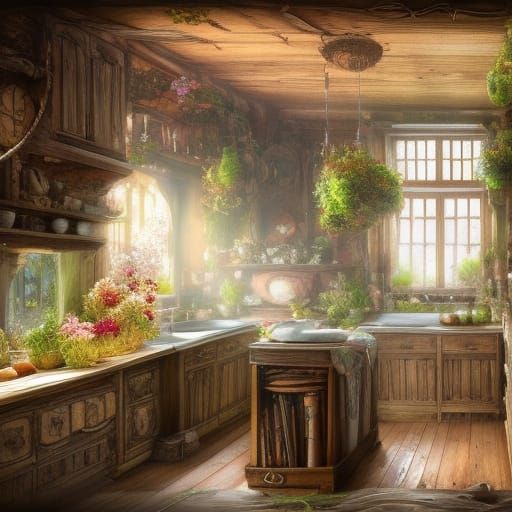 Charming Cottagecore Kitchen with Fairycore Elements